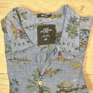 H&M Maui Island Themed Button Down